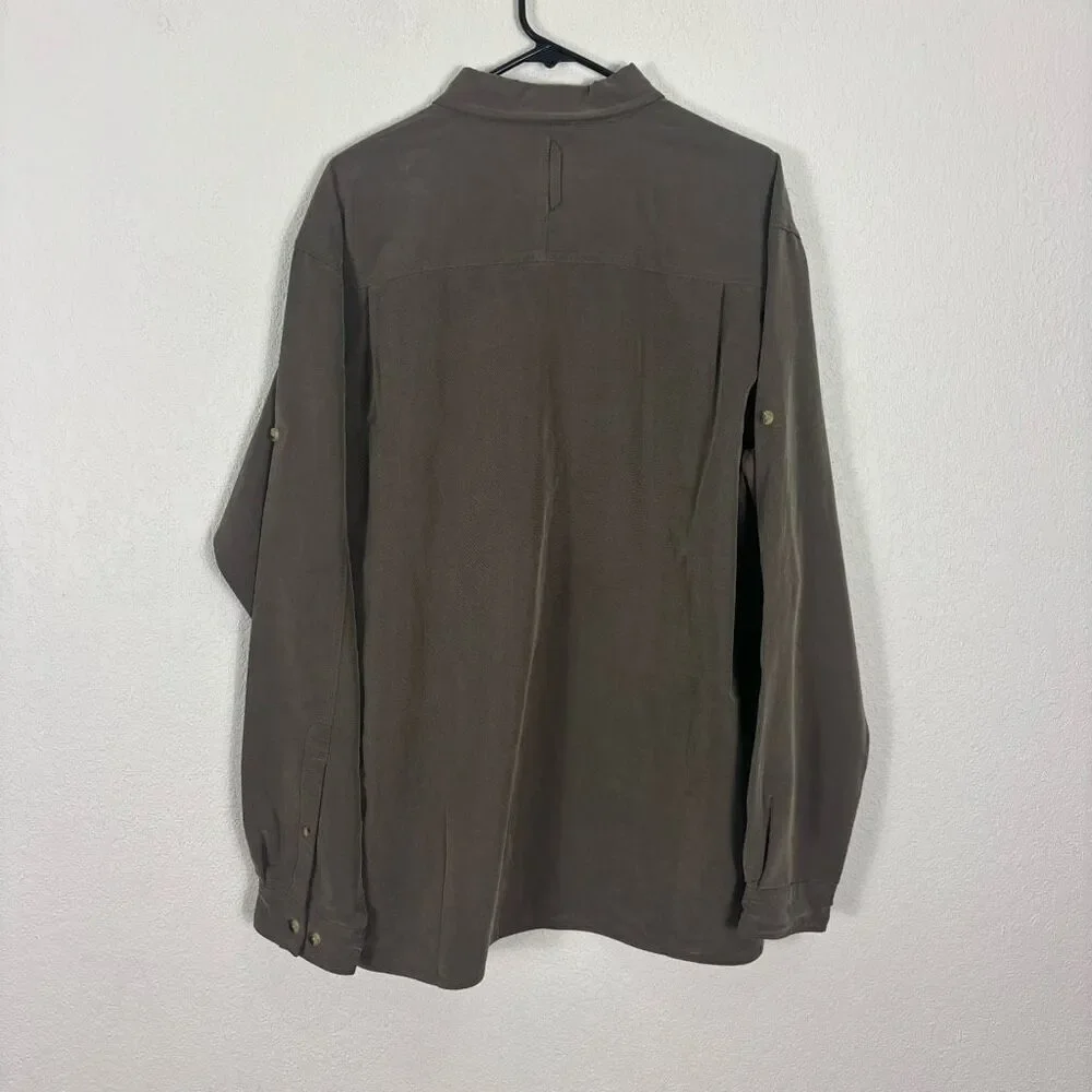 The North‎ Face Brown Modal Collared Button Down Shirt Men's Size Large